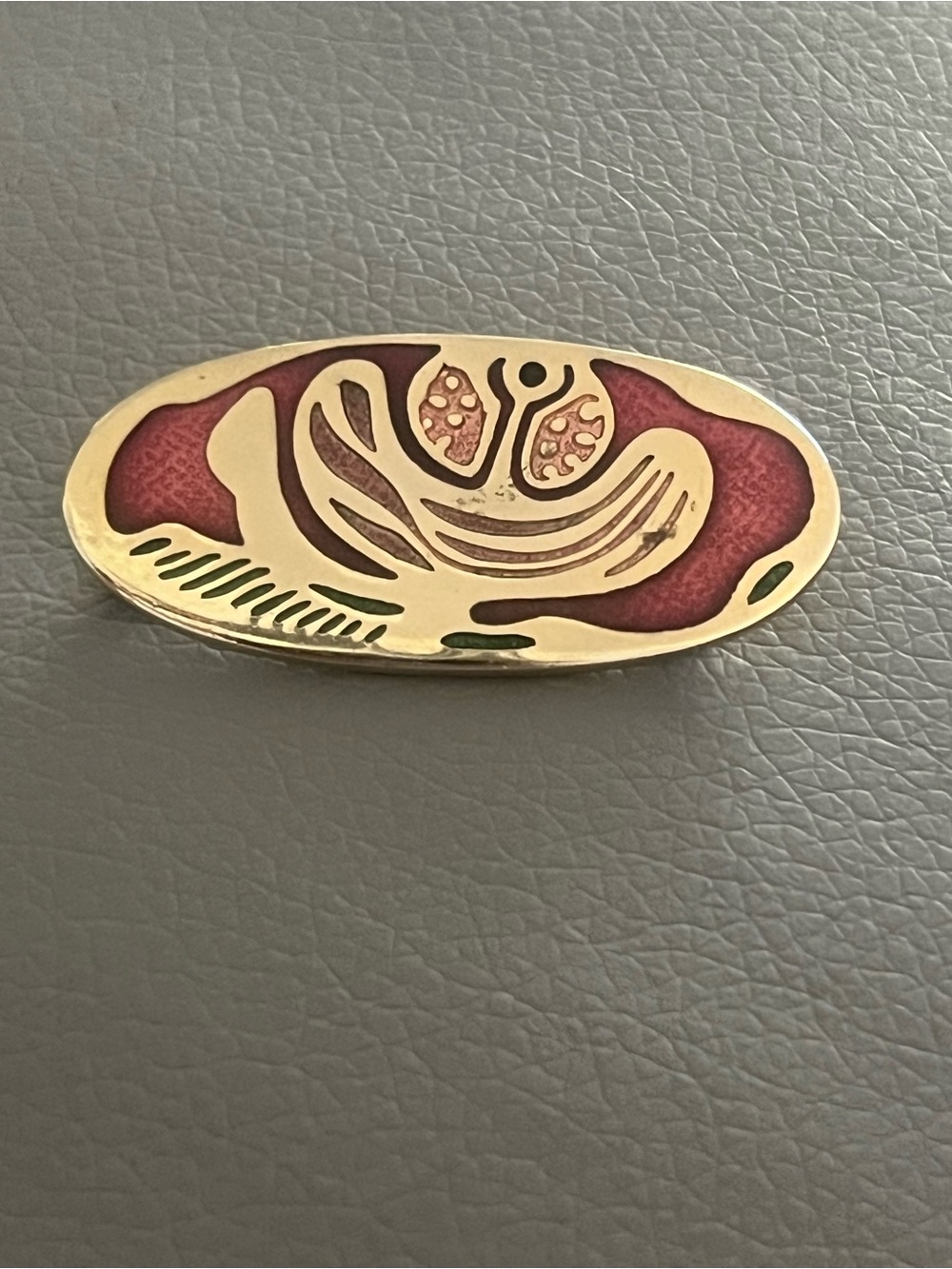 De Passile-Sylvestre MCM Vintage Abstract Bronze and Gold Toned  Enamel Oblong